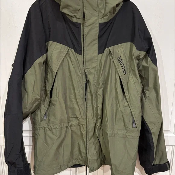 Marmot Gore-Tex Ski Shell Jacket Men’s M Green Black - Picture 2 of 8